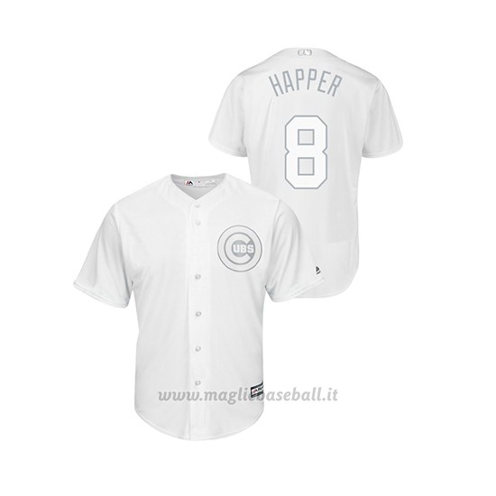 Maglia Baseball Uomo Chicago Cubs Ian Happ 2019 Players Weekend Happer Replica Bianco